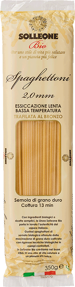  SOLLEONE Bio Red Label Spaghettoni Biologico 350g ソル・レオーネビオ レッドラベル オーガニック・ブロンズダイス・スパゲットーニ 350g