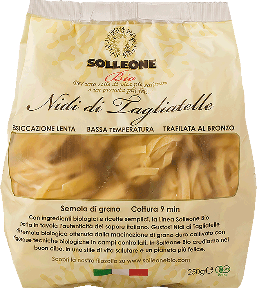  SOLLEONE Bio Red Lable Nidi di Tagliatelle Biologico 250g ソル・レオーネビオ レッドラベル オーガニック・ブロンズダイス・タリアテッレ 250g