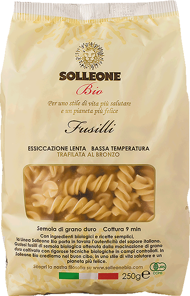 ソル・レオーネ ビオ レッドラベル オーガニック・ブロンズダイス・フジッリ 250g